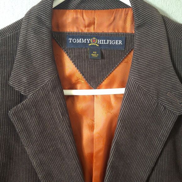 Tommy Hilfiger Corduroy Sport Coat Blazer Men’s 42R Espresso Brown Jacket - Picture 5 of 16
